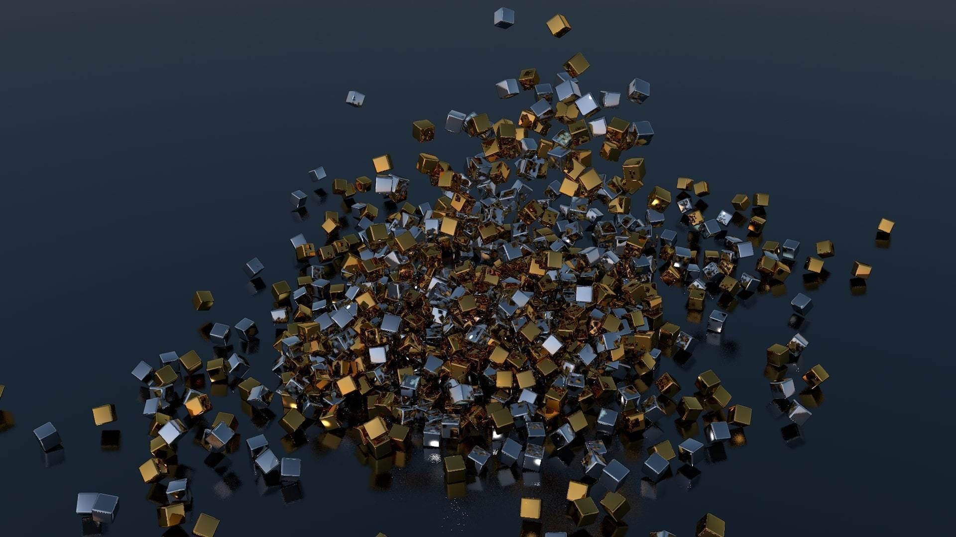 Falling Cubes Low-poly 3D model_5