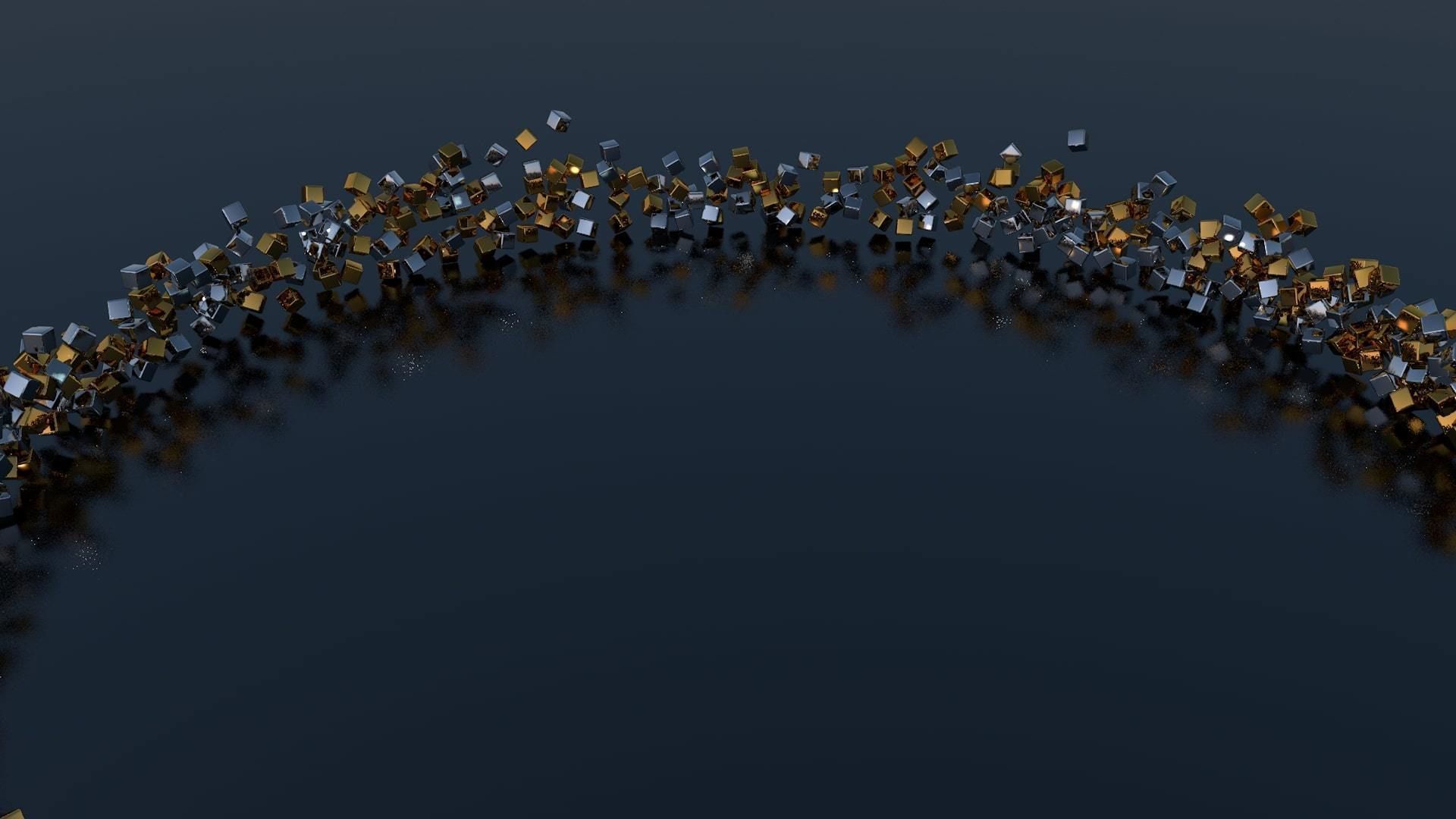 Falling Cubes Low-poly 3D model_9