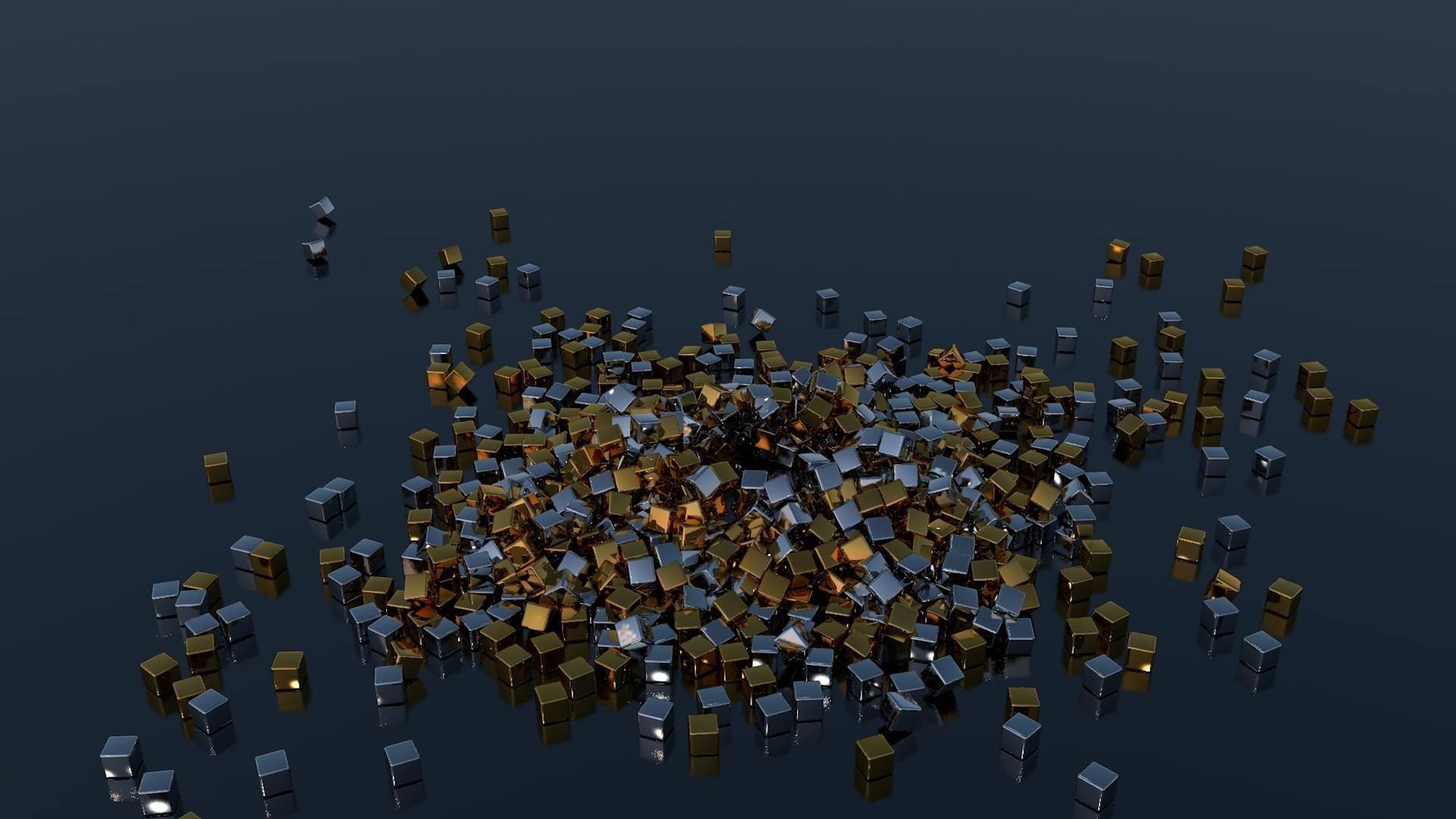 Falling Cubes Low-poly 3D model_7