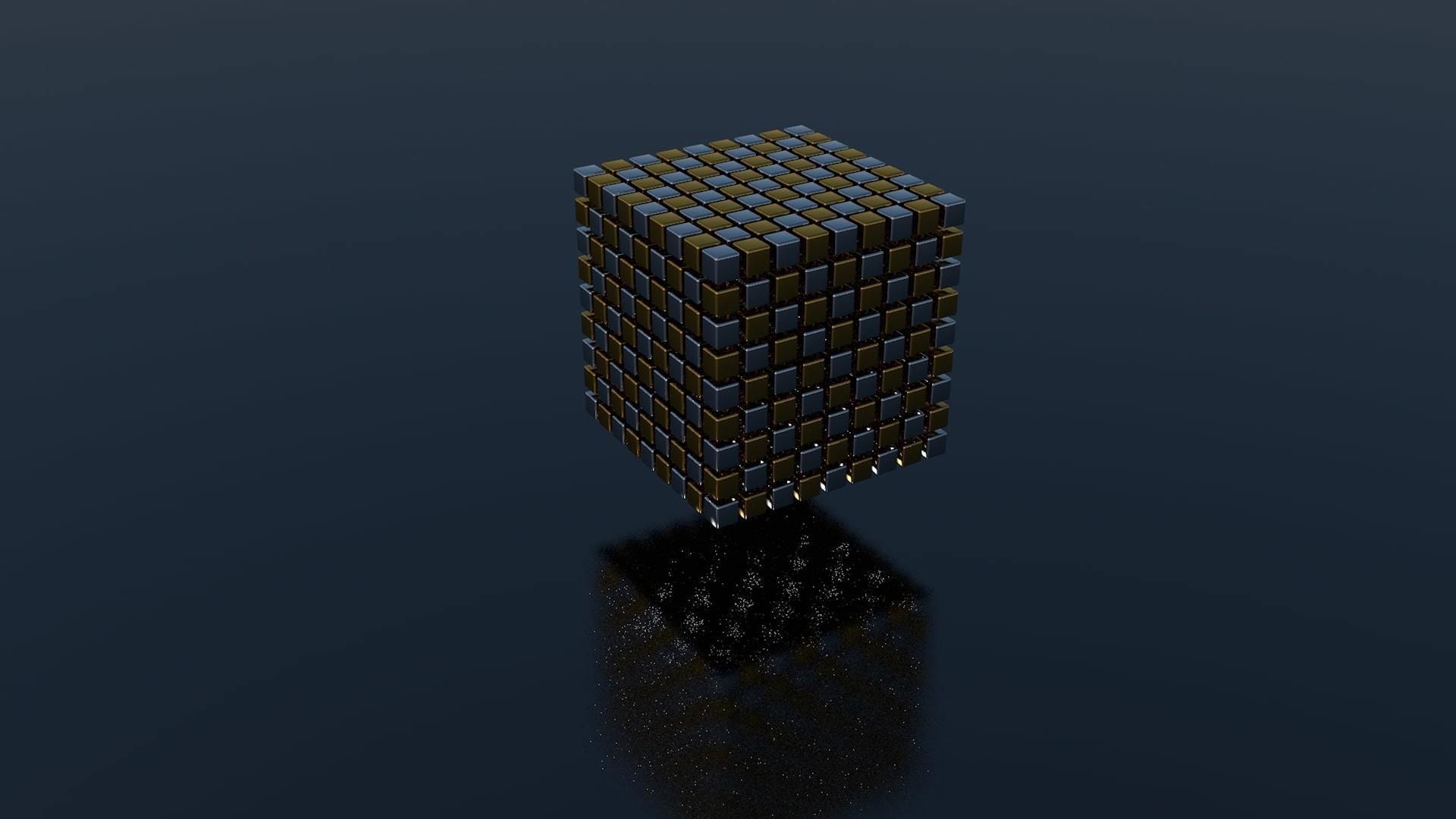 Falling Cubes Low-poly 3D model_2