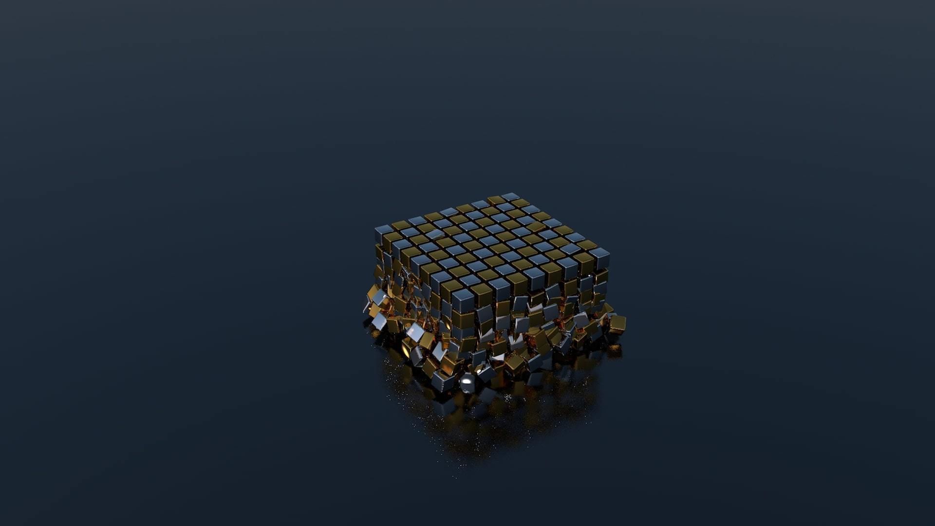 Falling Cubes Low-poly 3D model_3
