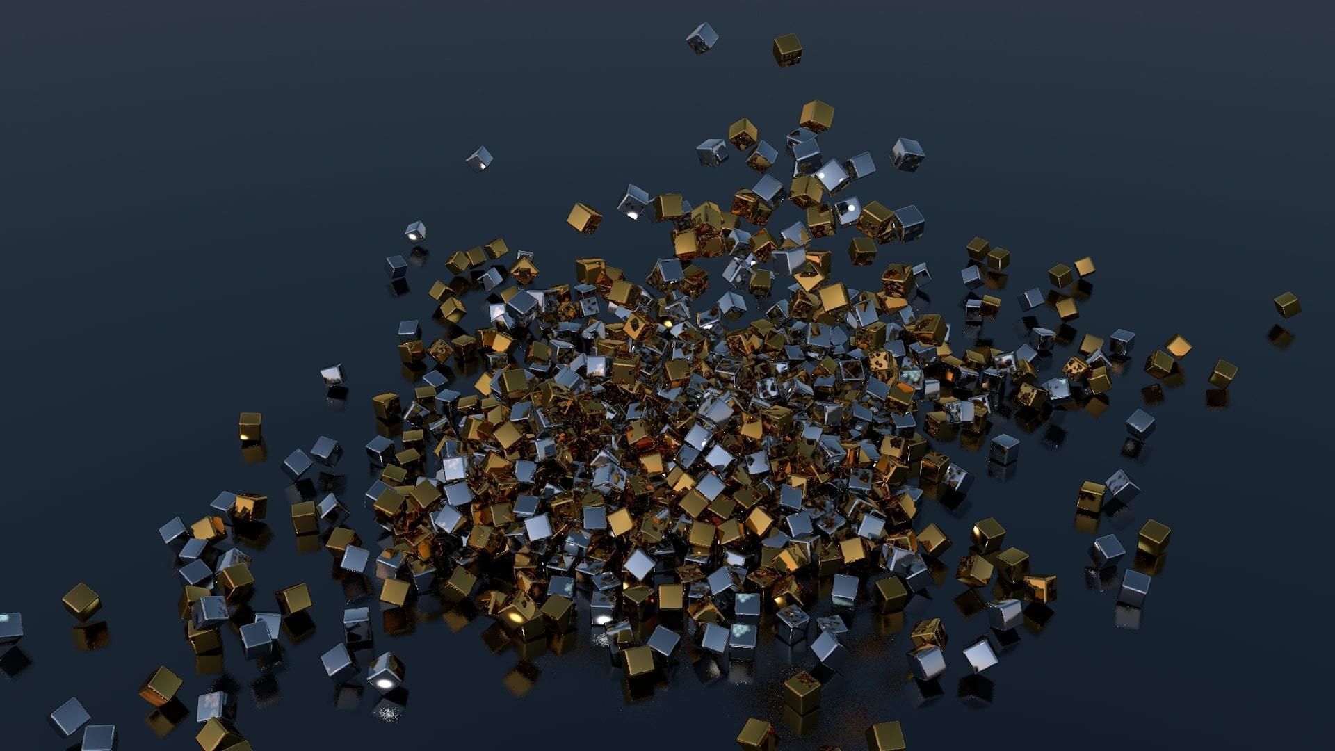 Falling Cubes Low-poly 3D model_6