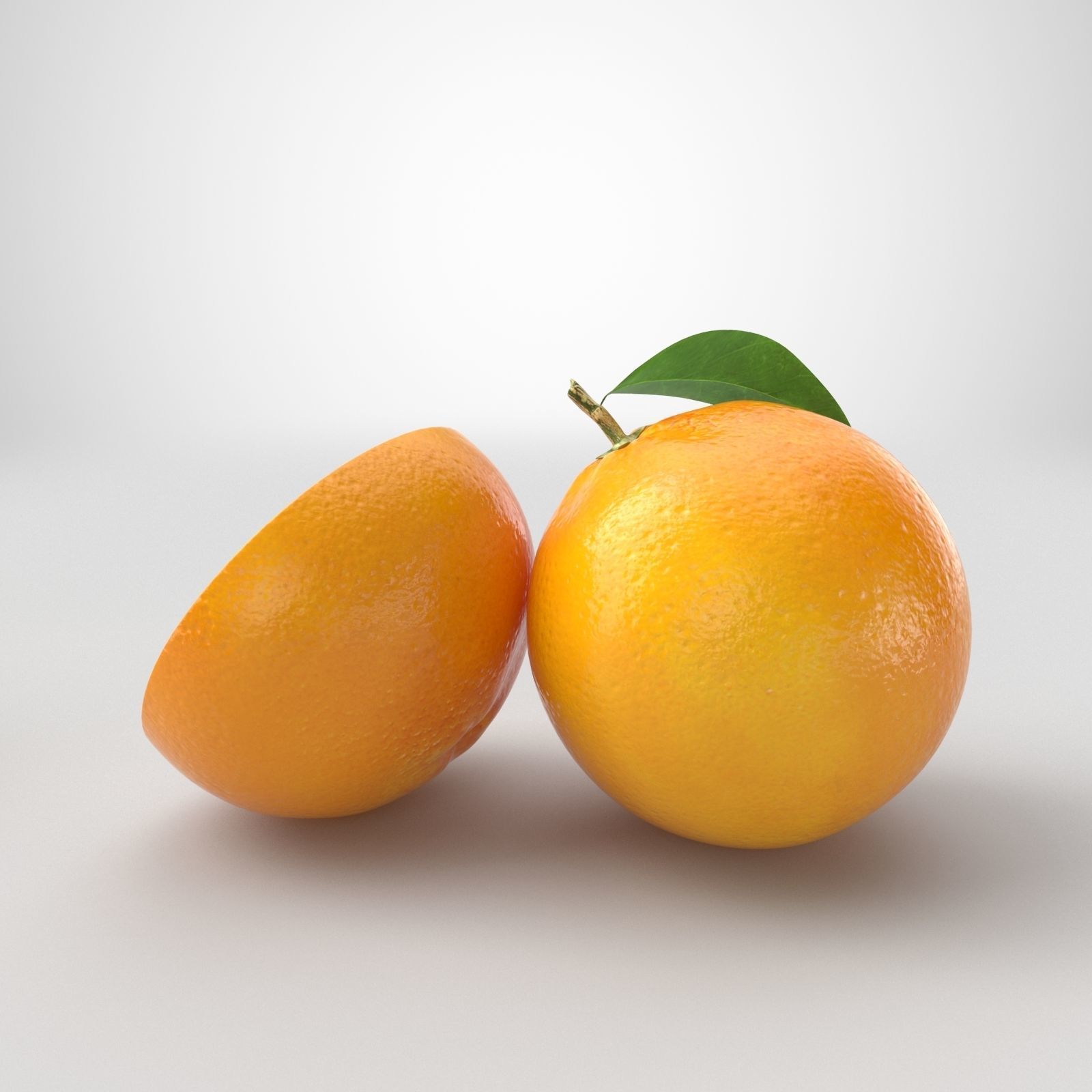 Orange two oranges 3D model_3