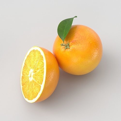 Orange two oranges 3D model 3
