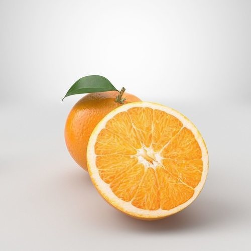 Orange two oranges 3D model 2