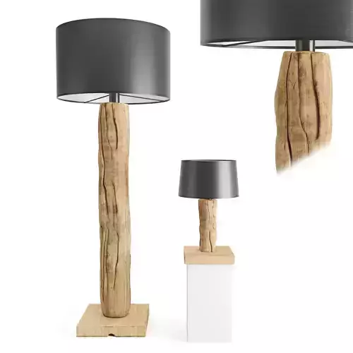 Floor lamp and lamp made of solid teak  Ravilla