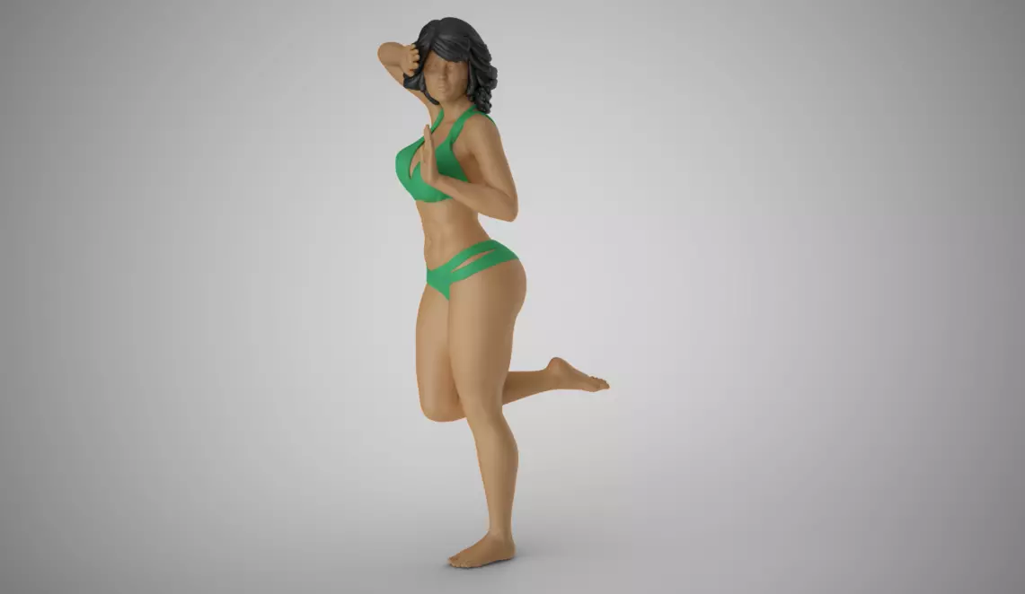 Girl Leaning Hand 2 3D print model