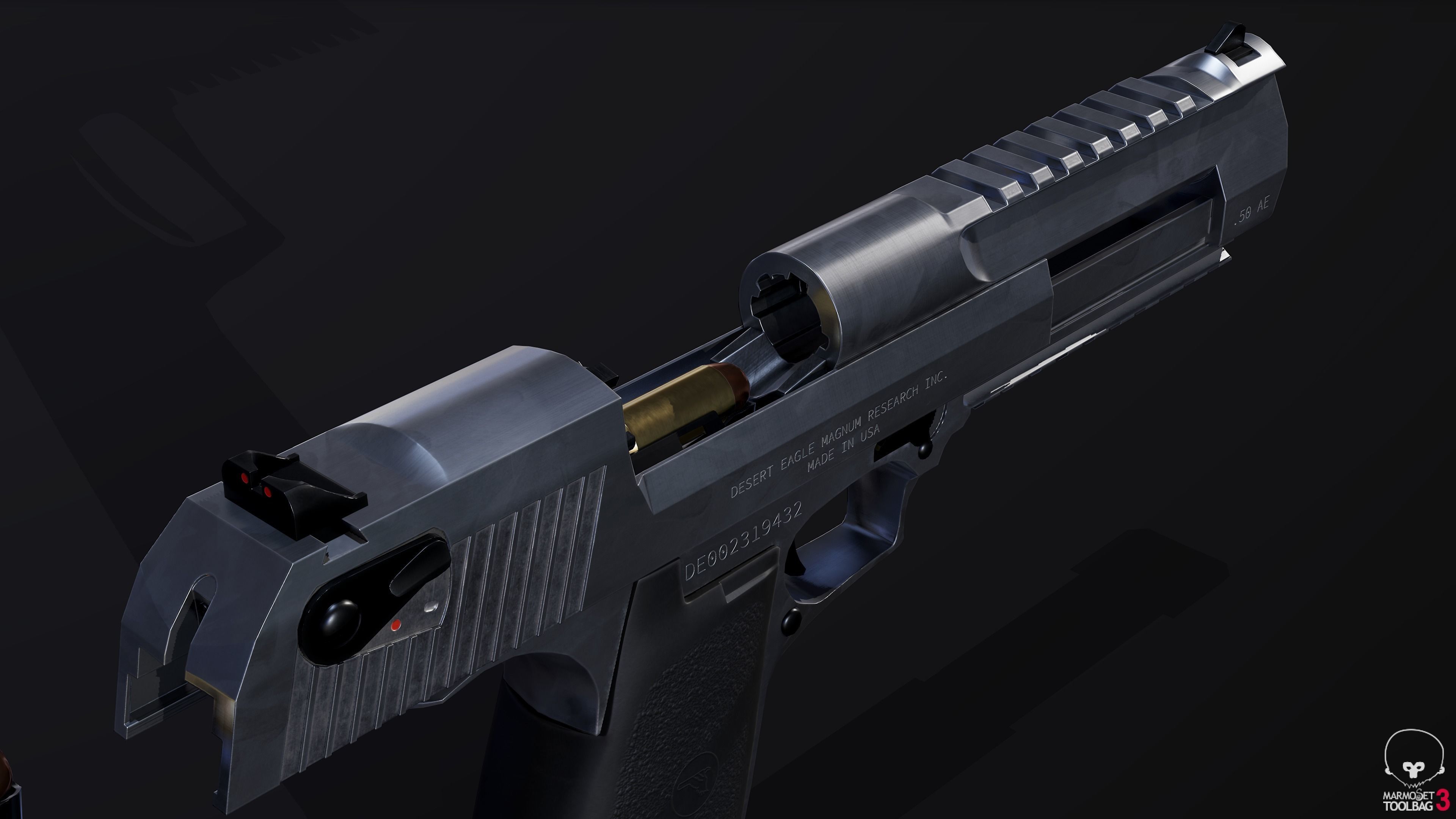 Desert Eagle Low-poly 3D model_3