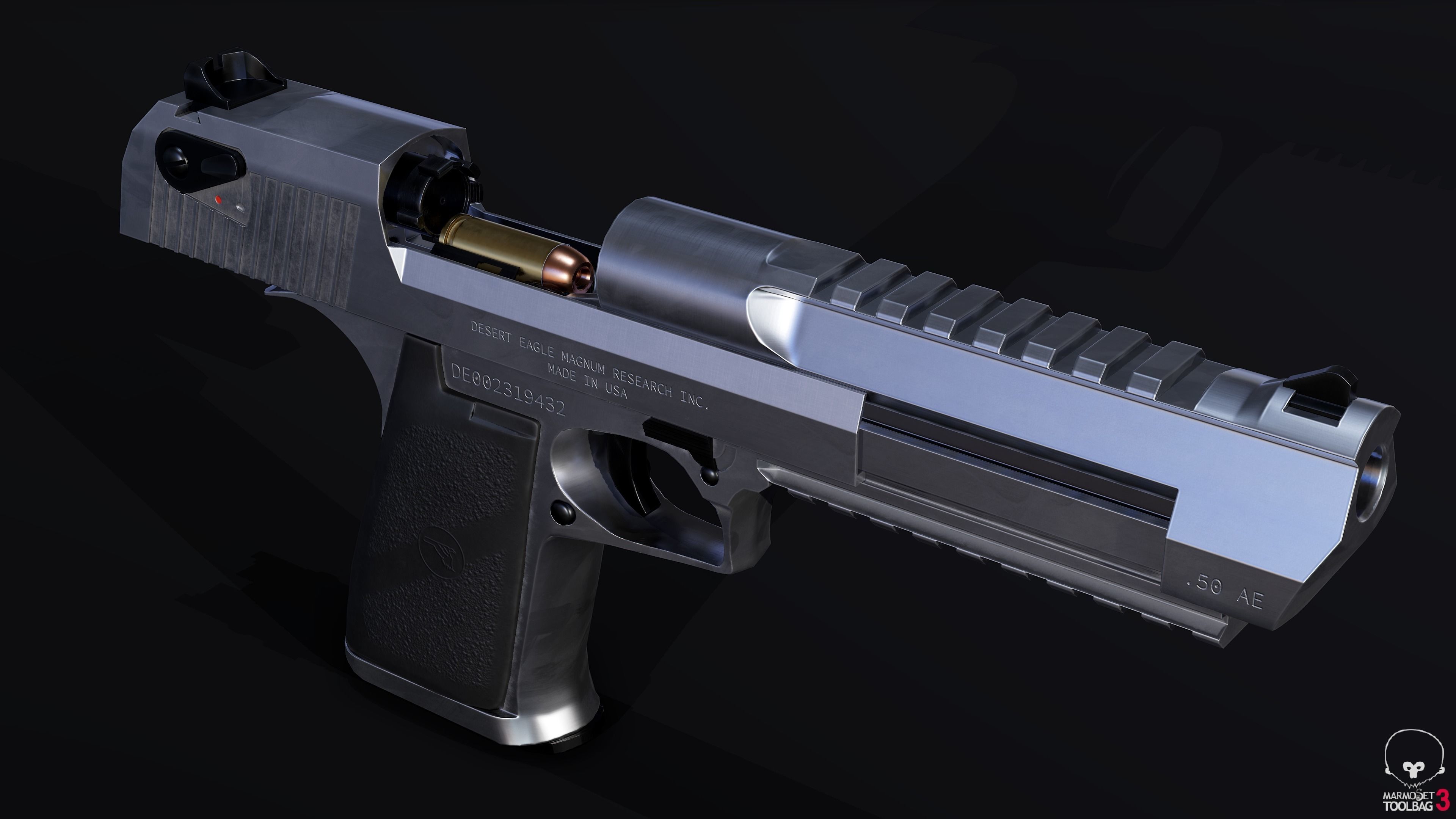 Desert Eagle Low-poly 3D model_5