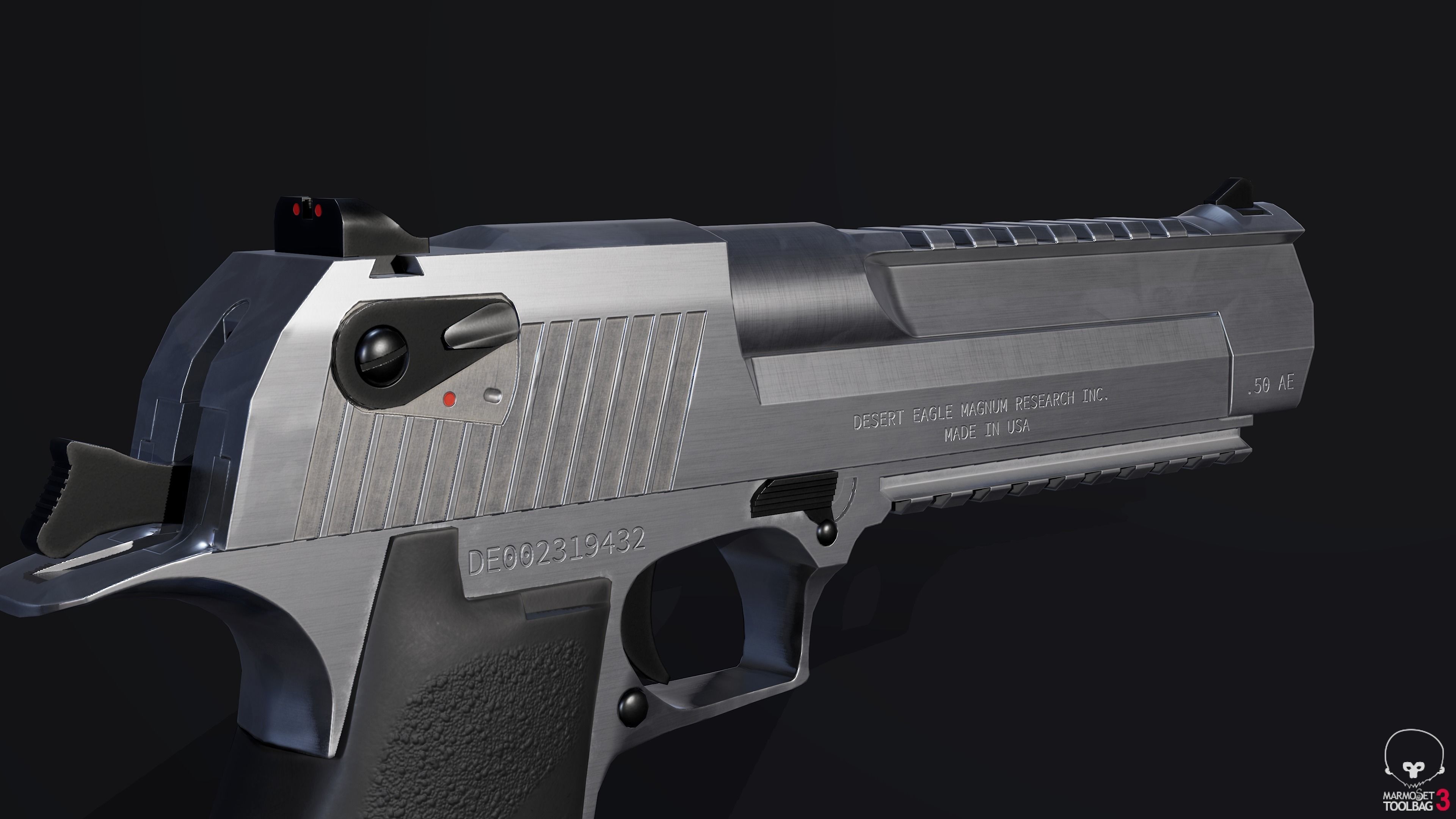 Desert Eagle Low-poly 3D model_4