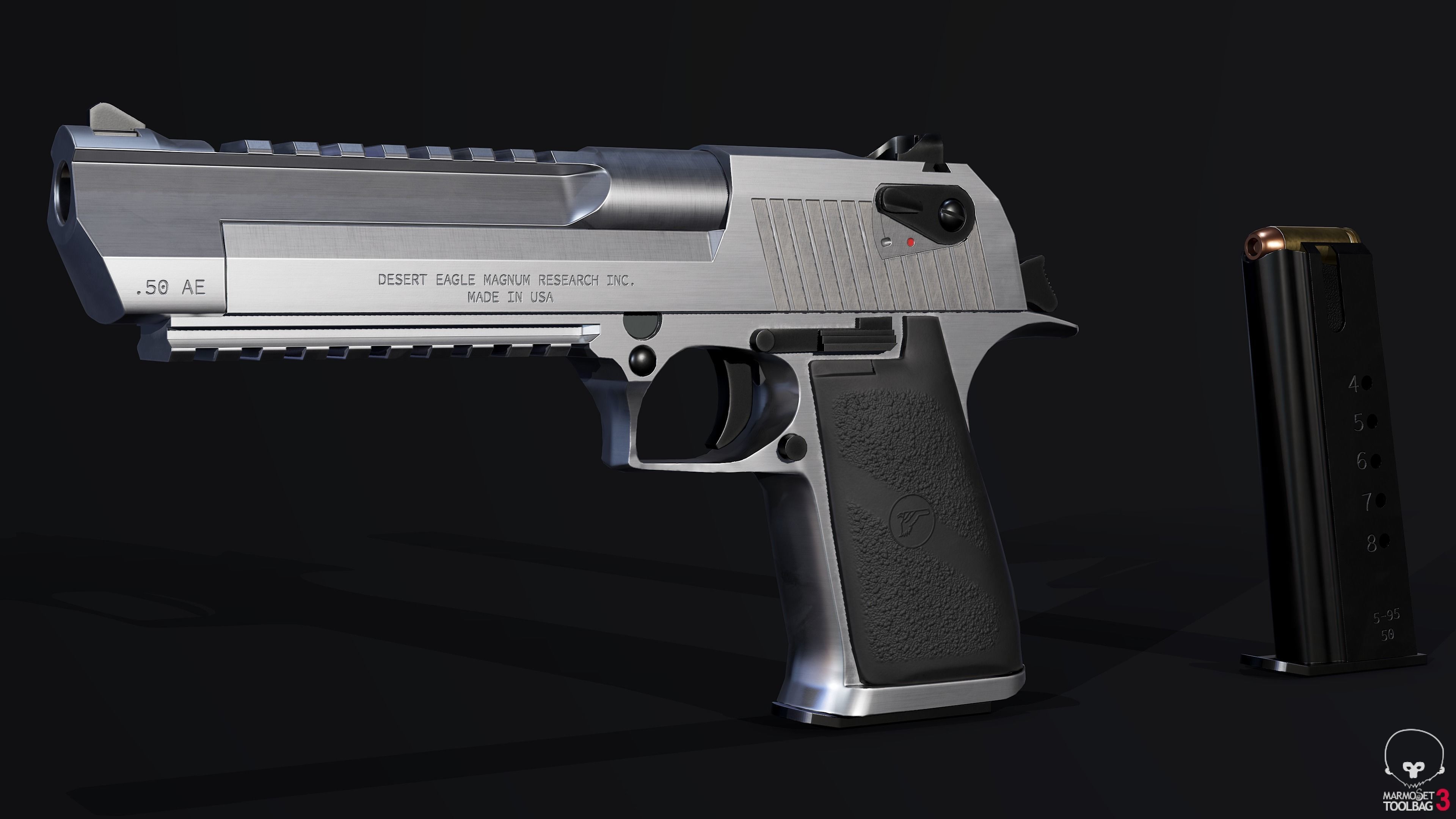 Desert Eagle Low-poly 3D model_2