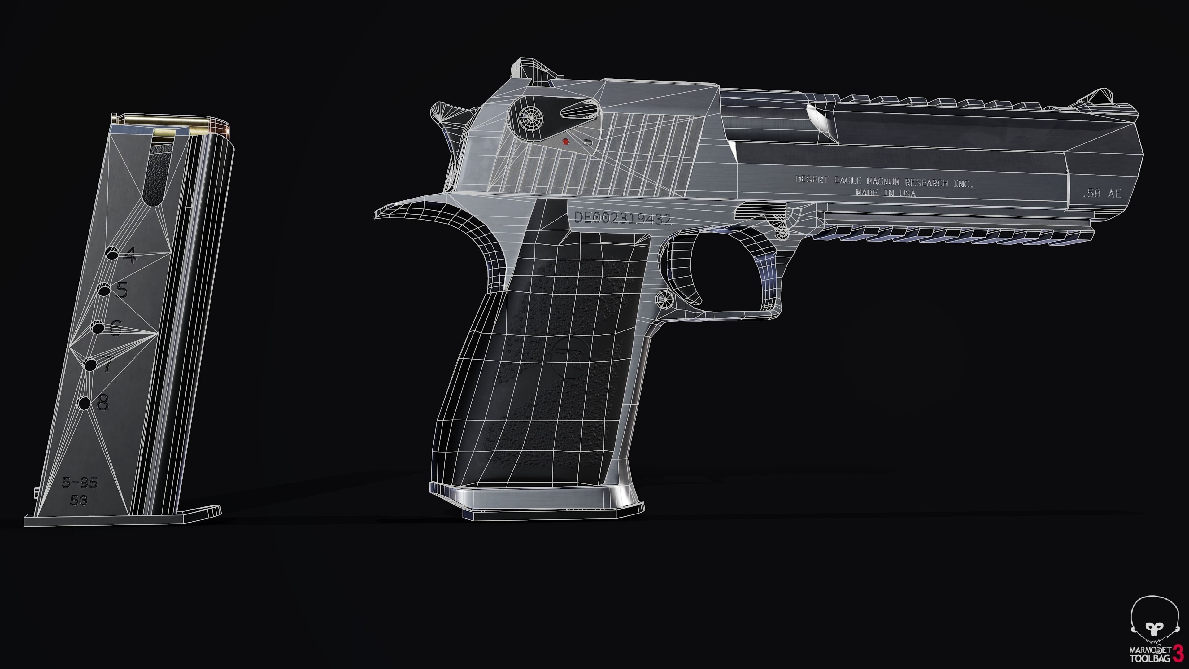 Desert Eagle Low-poly 3D model_7
