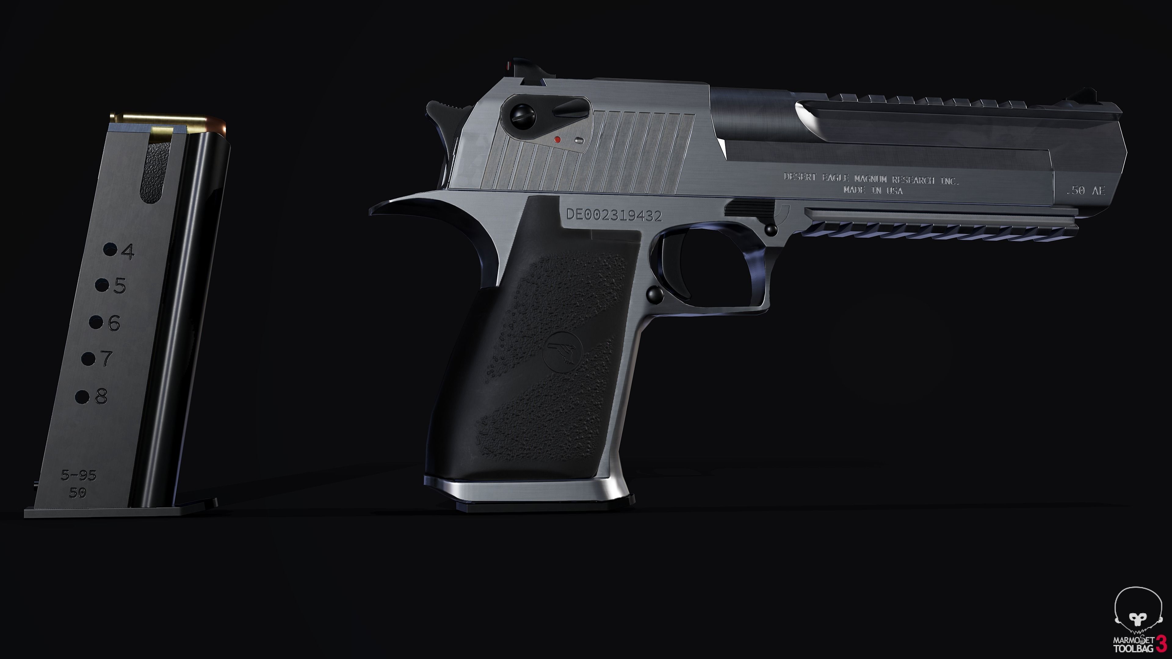 Desert Eagle Low-poly 3D model_6