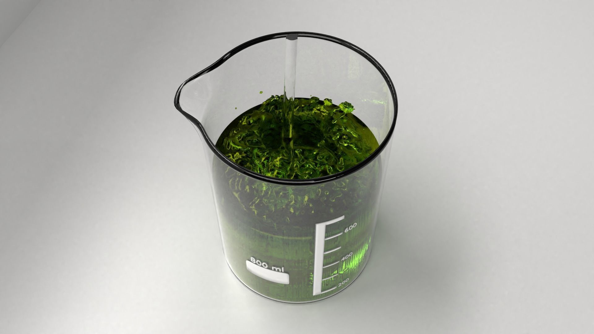 800 ml Glass Beaker with Liquid and Rod 3D model_2