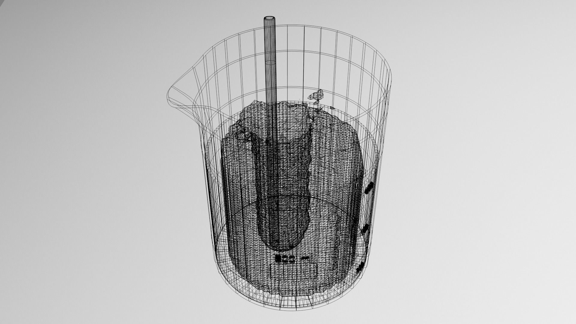 800 ml Glass Beaker with Liquid and Rod 3D model_5