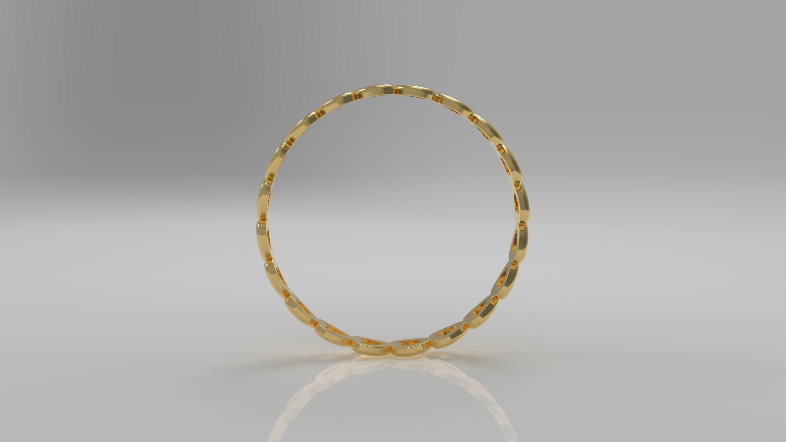 Pandora Heart Band 1 Row Ring in Us Size 3D print model_1
