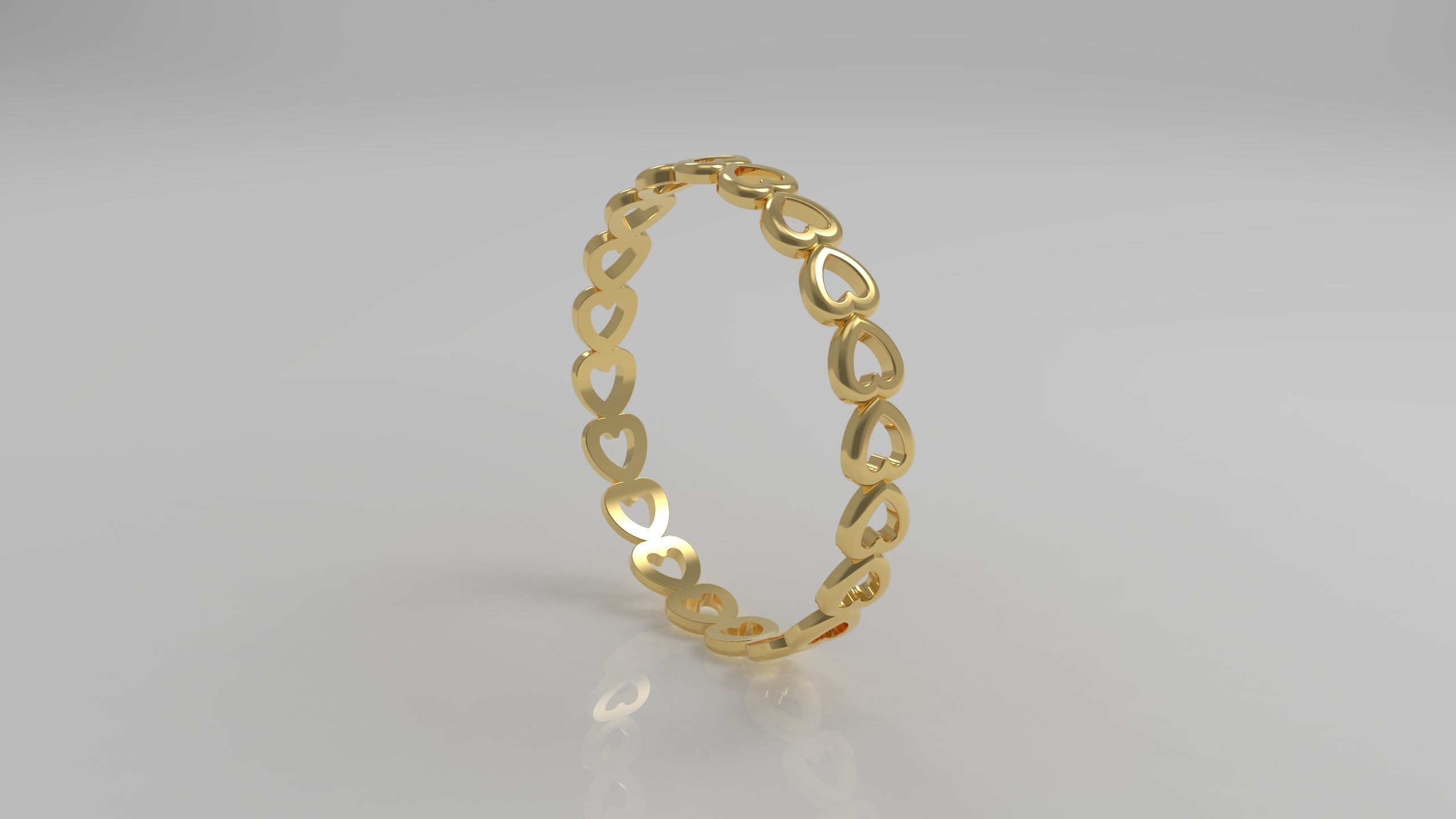 Pandora Heart Band 1 Row Ring in Us Size 3D print model_2