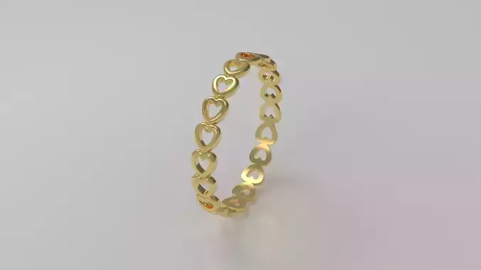 Pandora Heart Band 1 Row Ring in Us Size 3D print model