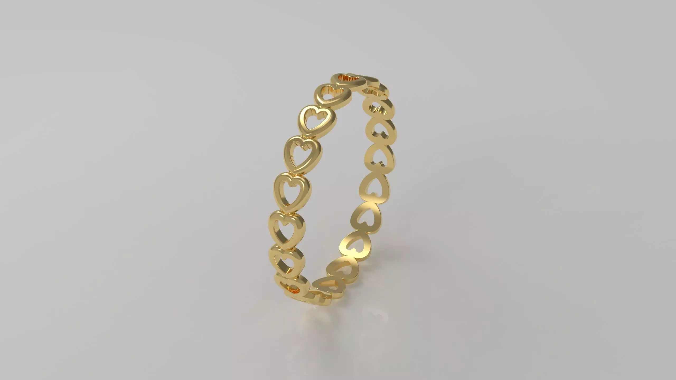 Pandora Heart Band 1 Row Ring in Us Size 3D print model_0