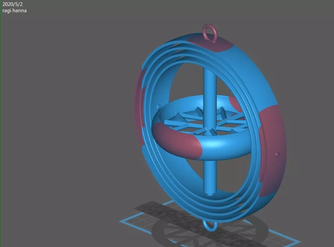 4 axis gyroscope 3D model_0
