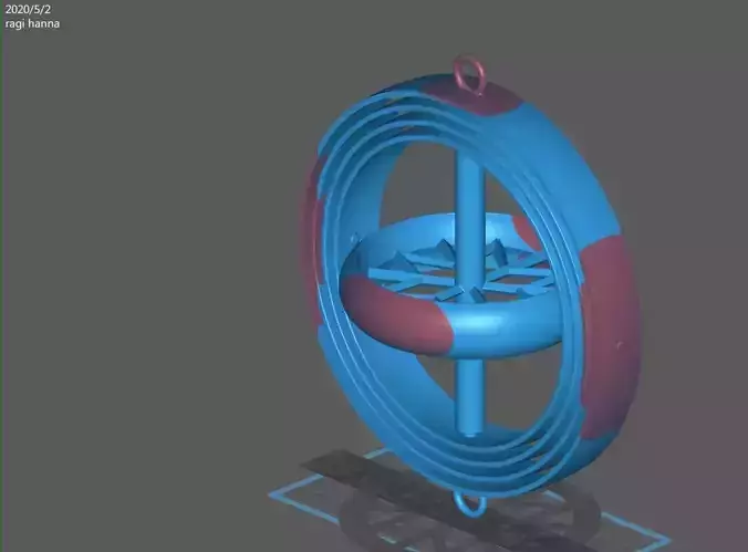 4 axis gyroscope 3D model