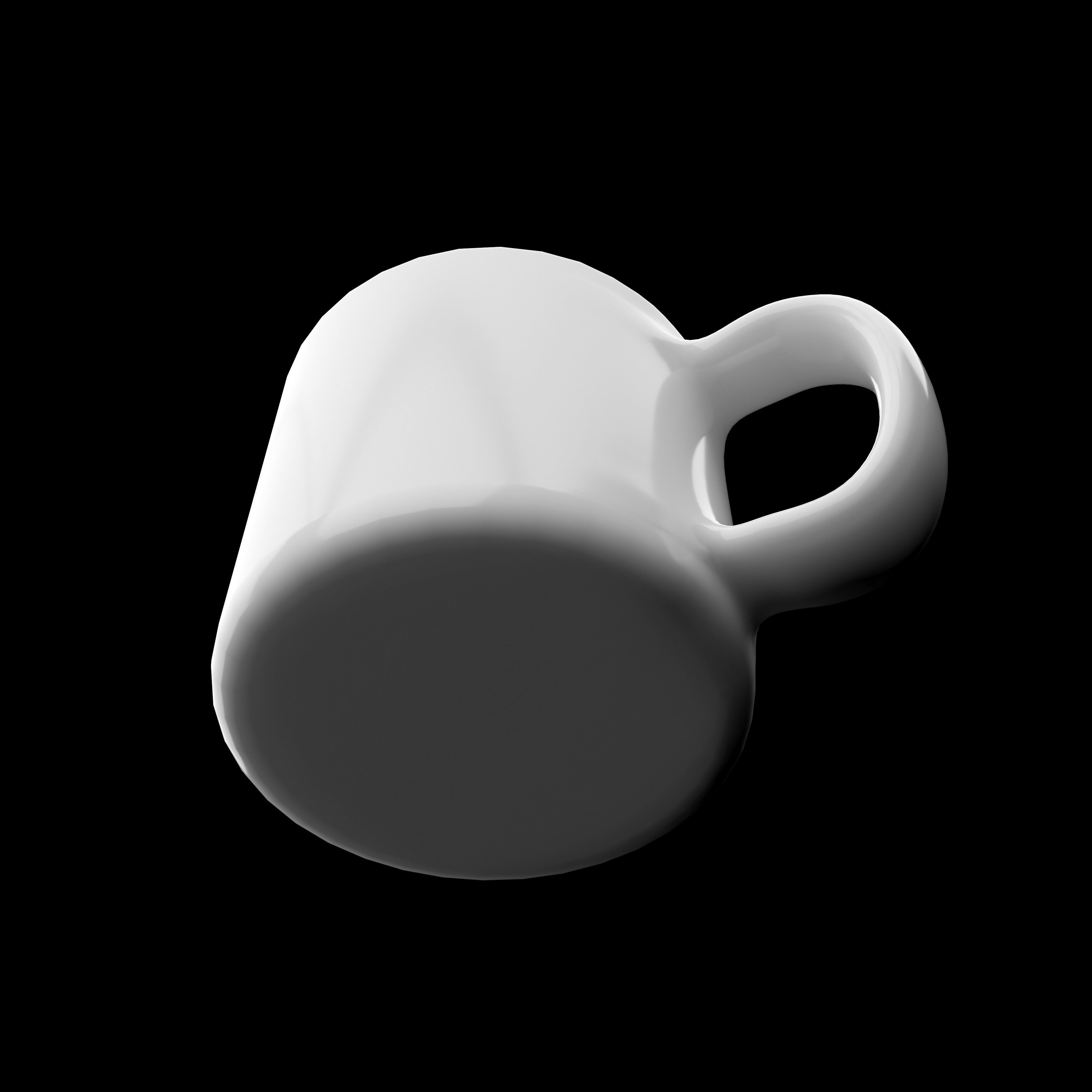 White Coffee Cup 3D model_2