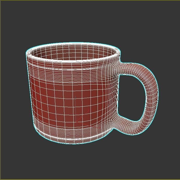 White Coffee Cup 3D model_3