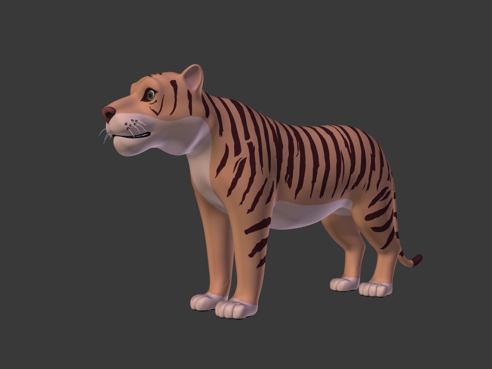 Cartoon Tiger 3D model_1