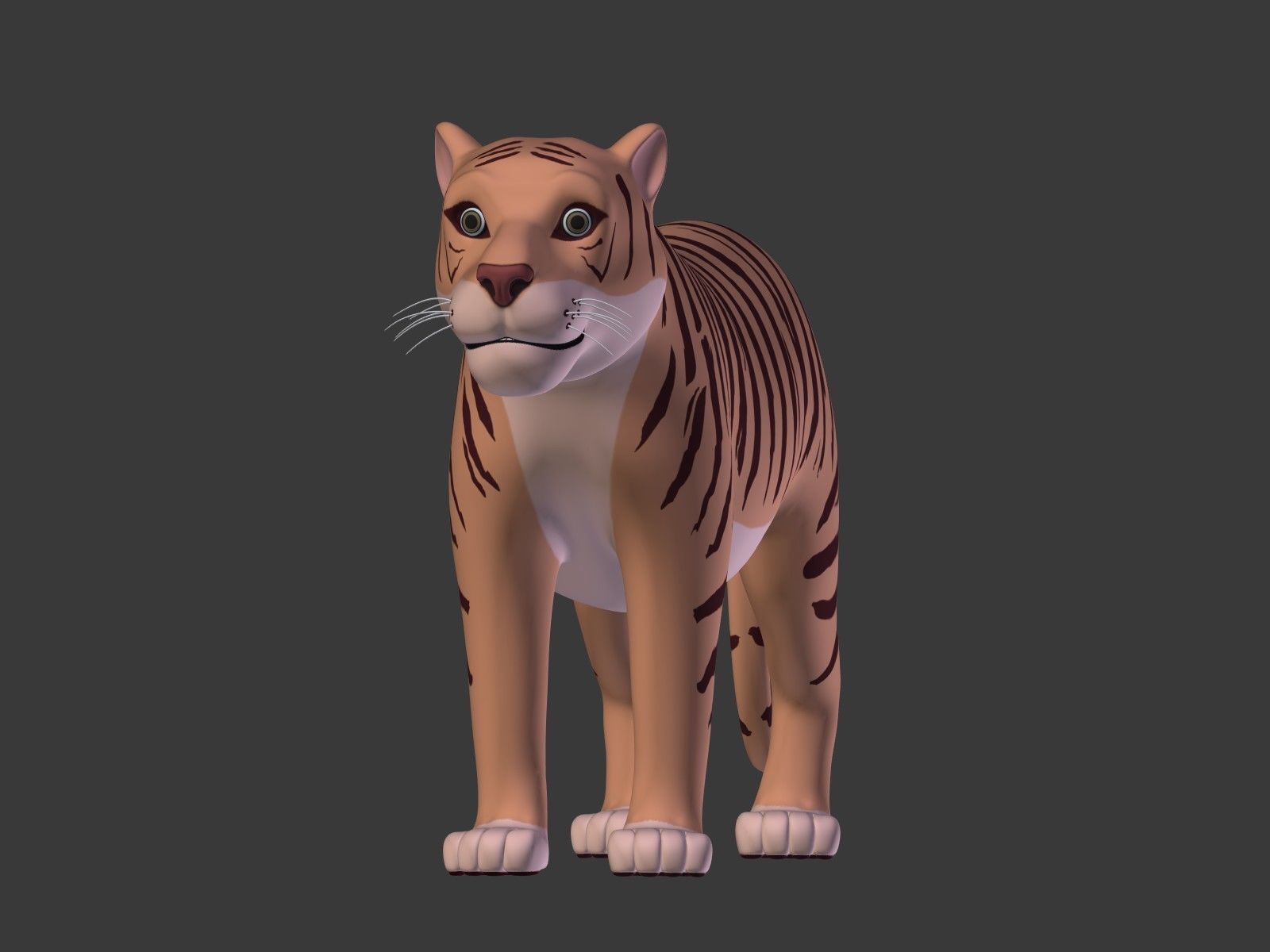 Cartoon Tiger 3D model_4