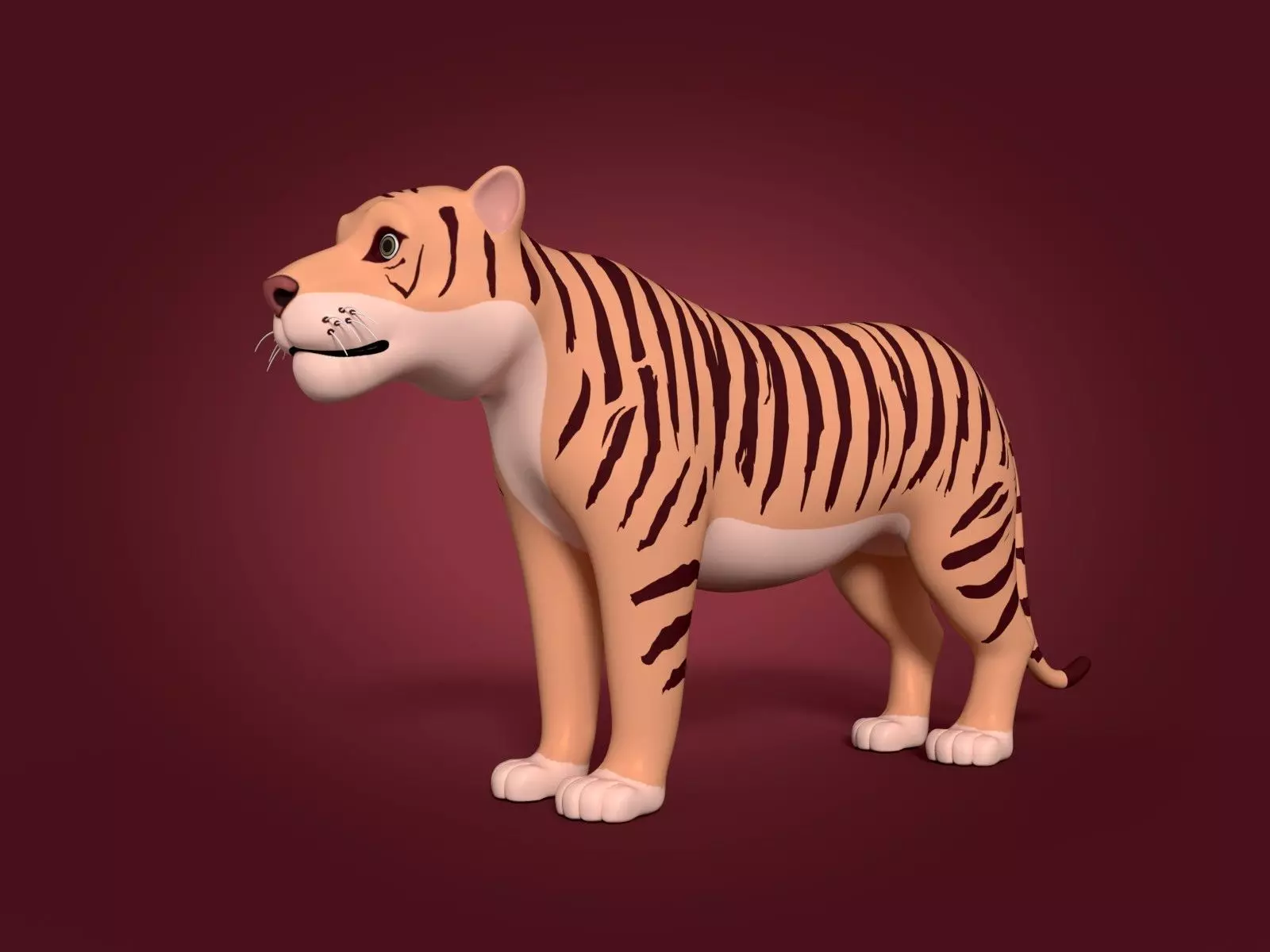 Cartoon Tiger 3D model_0
