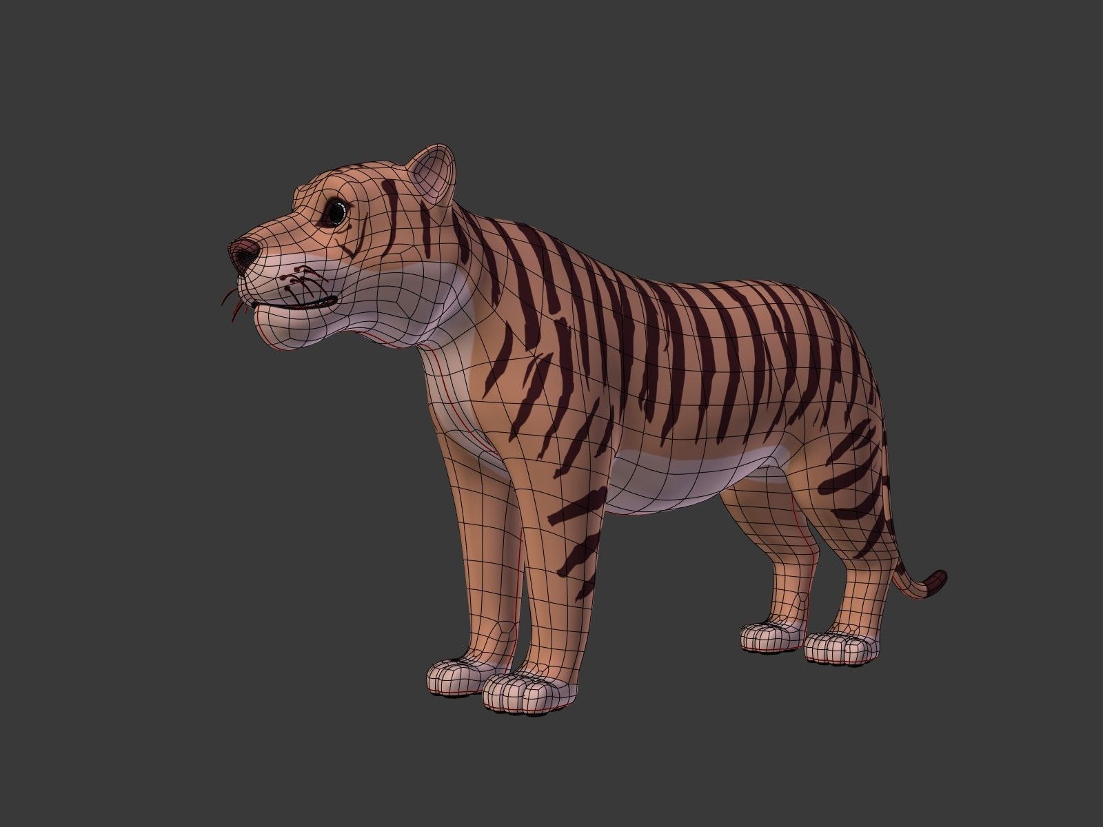 Cartoon Tiger 3D model_2