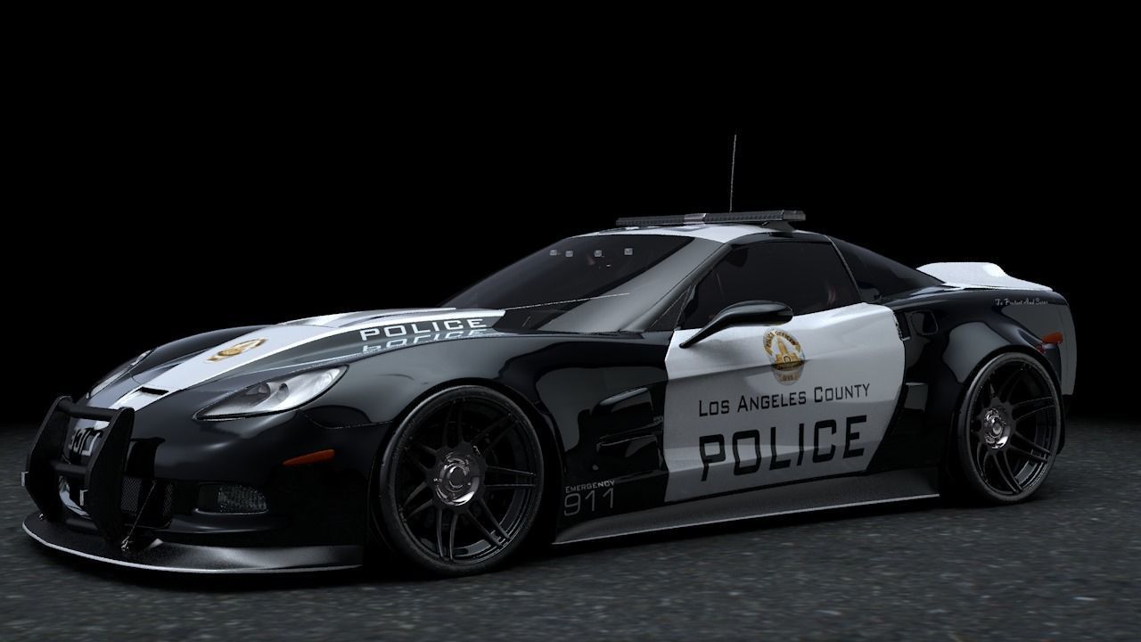 SuperVette Police Car 3D model_7
