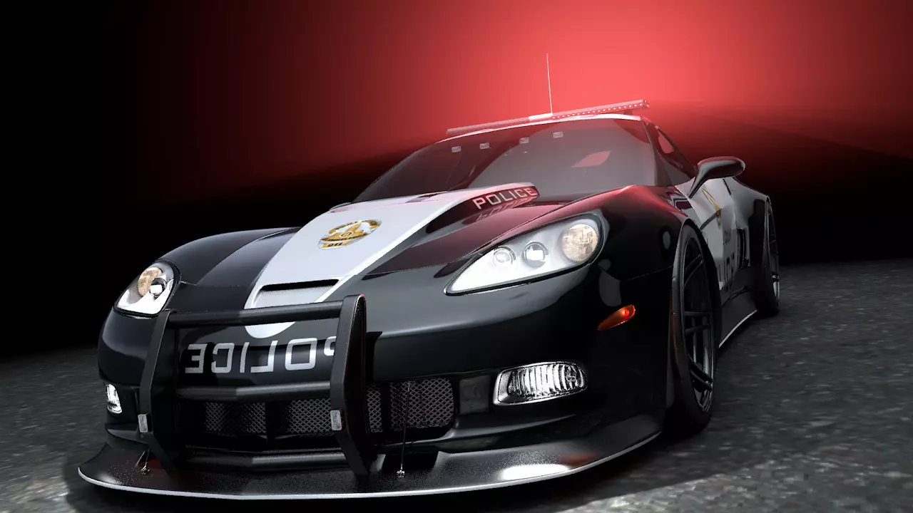 SuperVette Police Car 3D model_0