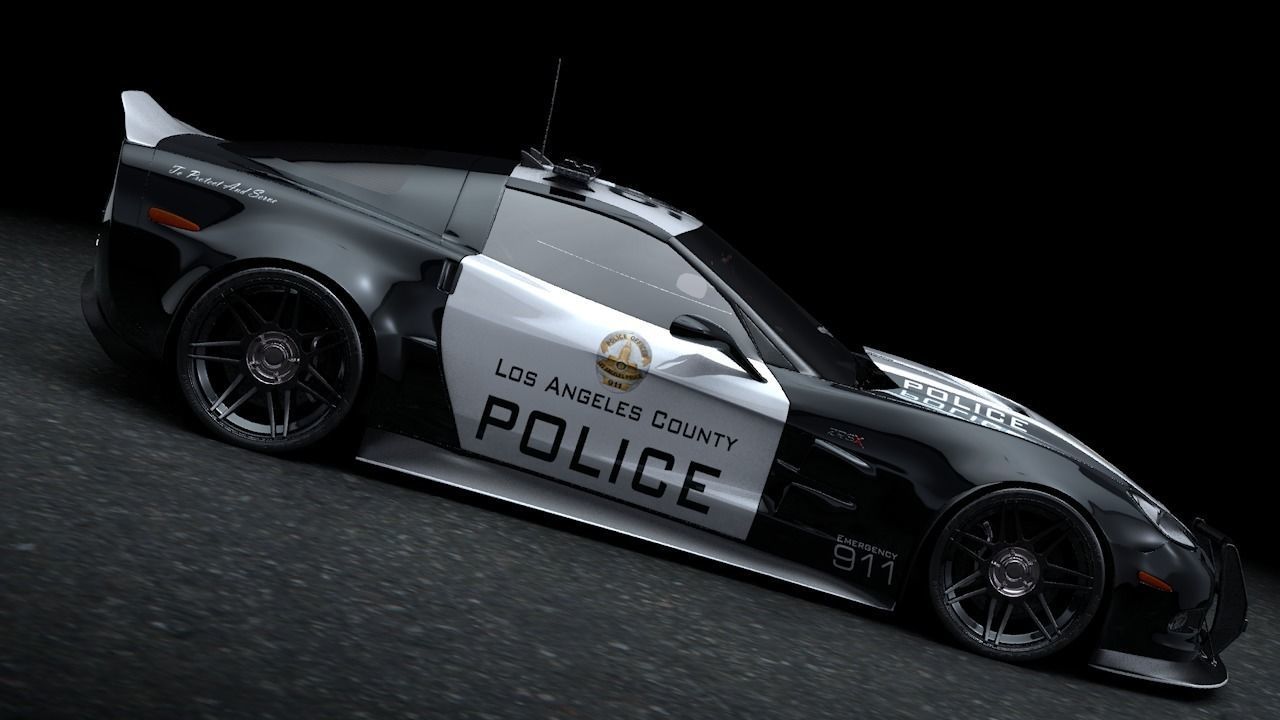 SuperVette Police Car 3D model_9