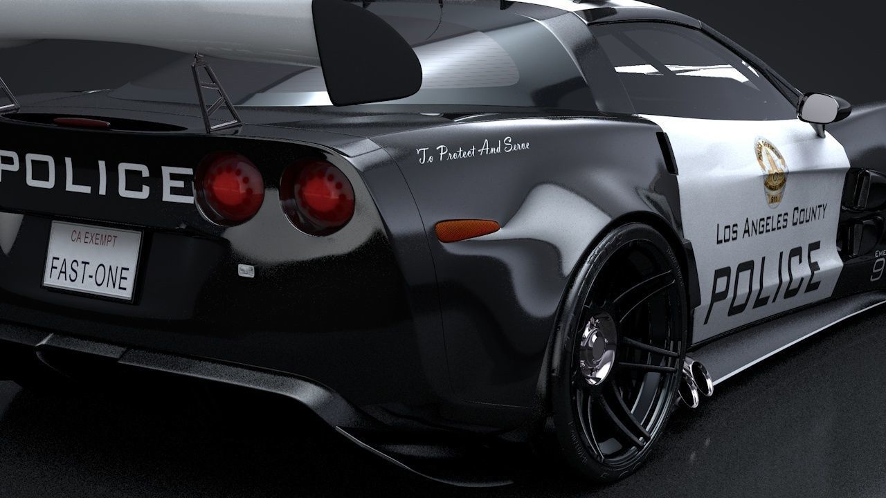 SuperVette Police Car 3D model_5