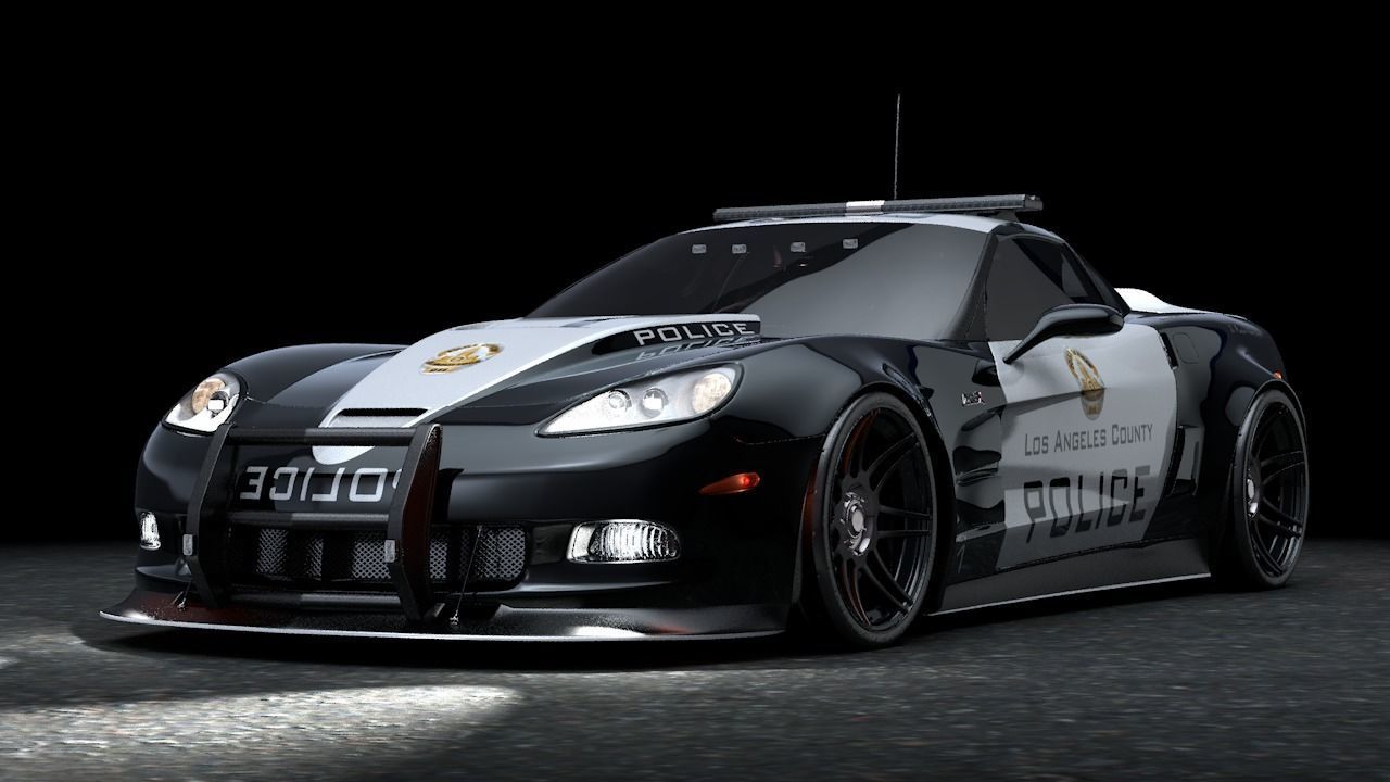 SuperVette Police Car 3D model_6