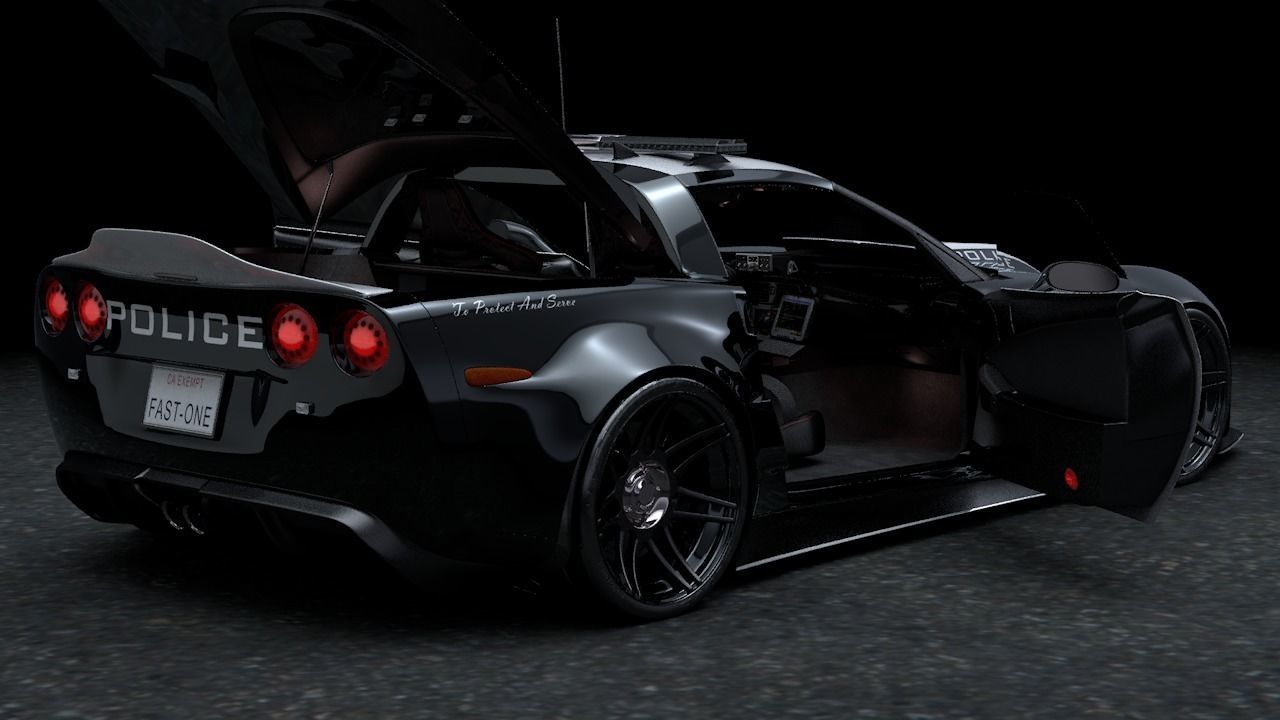 SuperVette Police Car 3D model_8