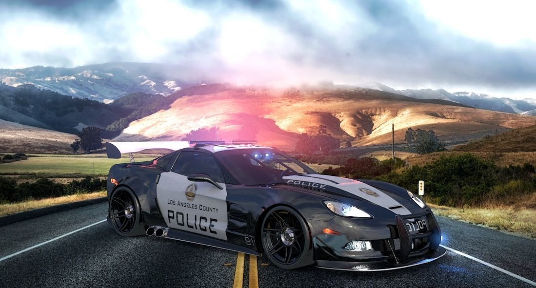 SuperVette Police Car 3D model_14