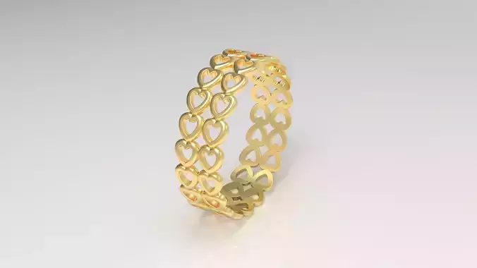 Pandora Heart Band 2 Row Ring in Us Size