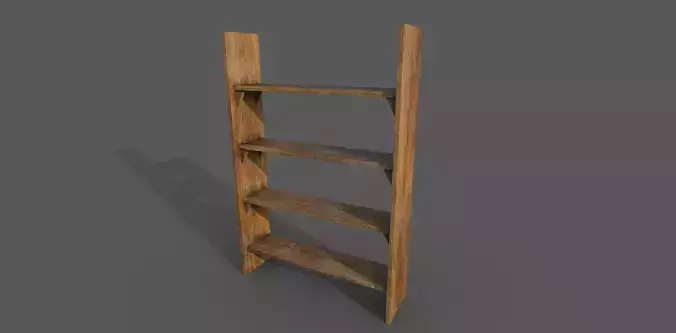 Wooden closet Low-poly 3D model