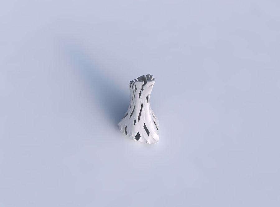 Vase puffy tappered triangle with cuts 3D print model_1