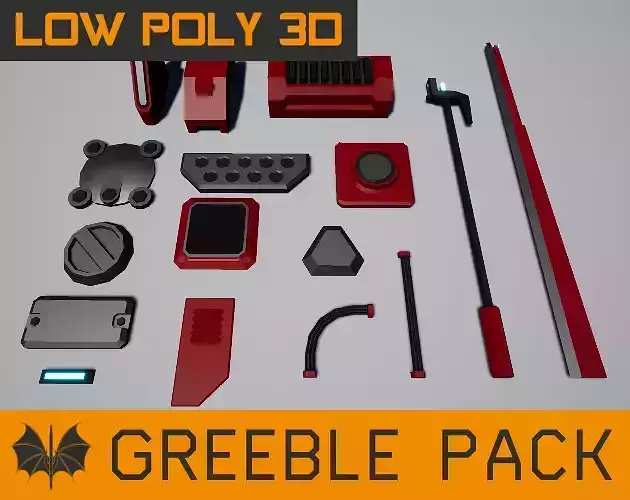 Low Poly Greebles greeble pack