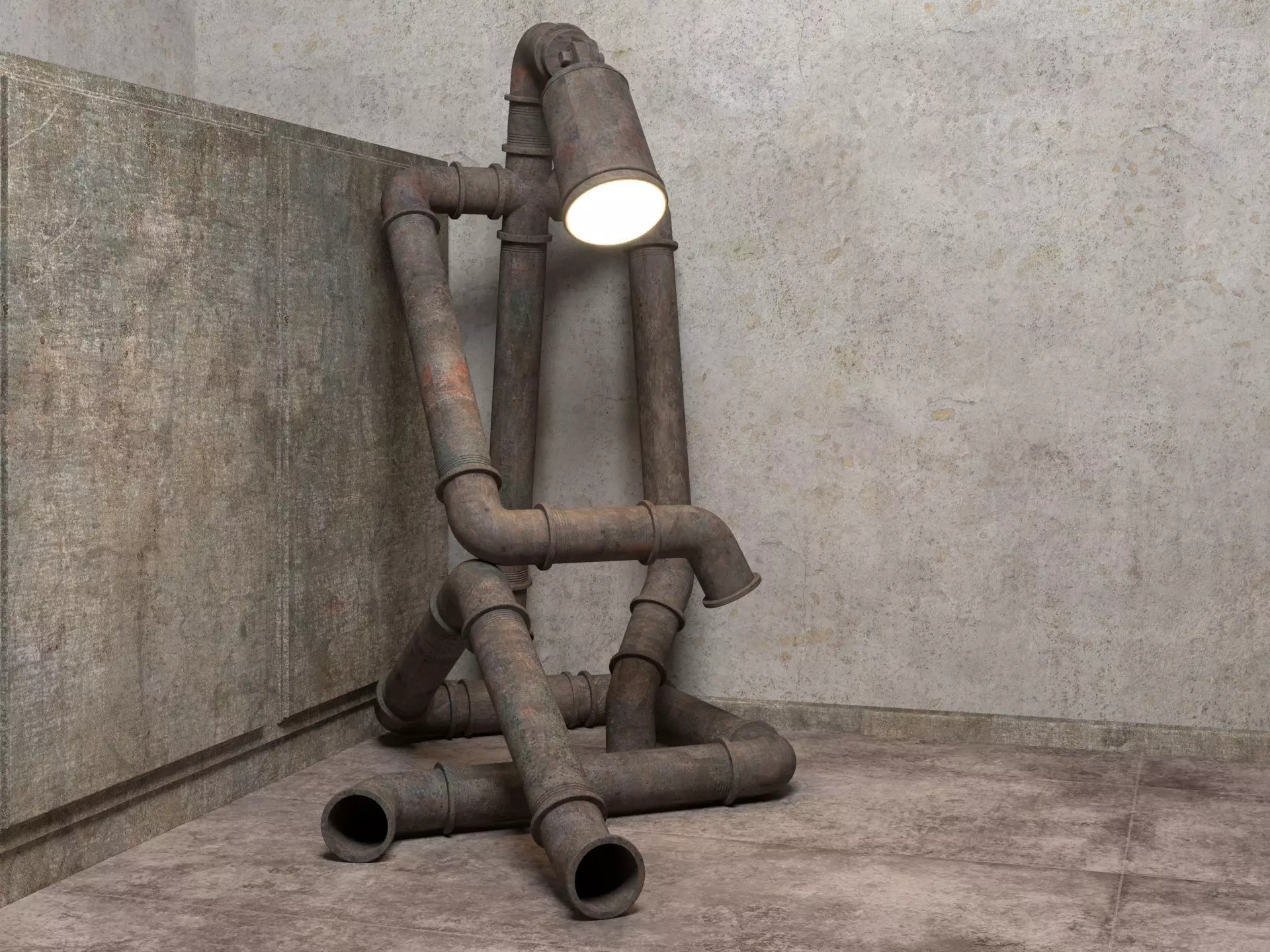 Sad Robot Lamp 3D model_0
