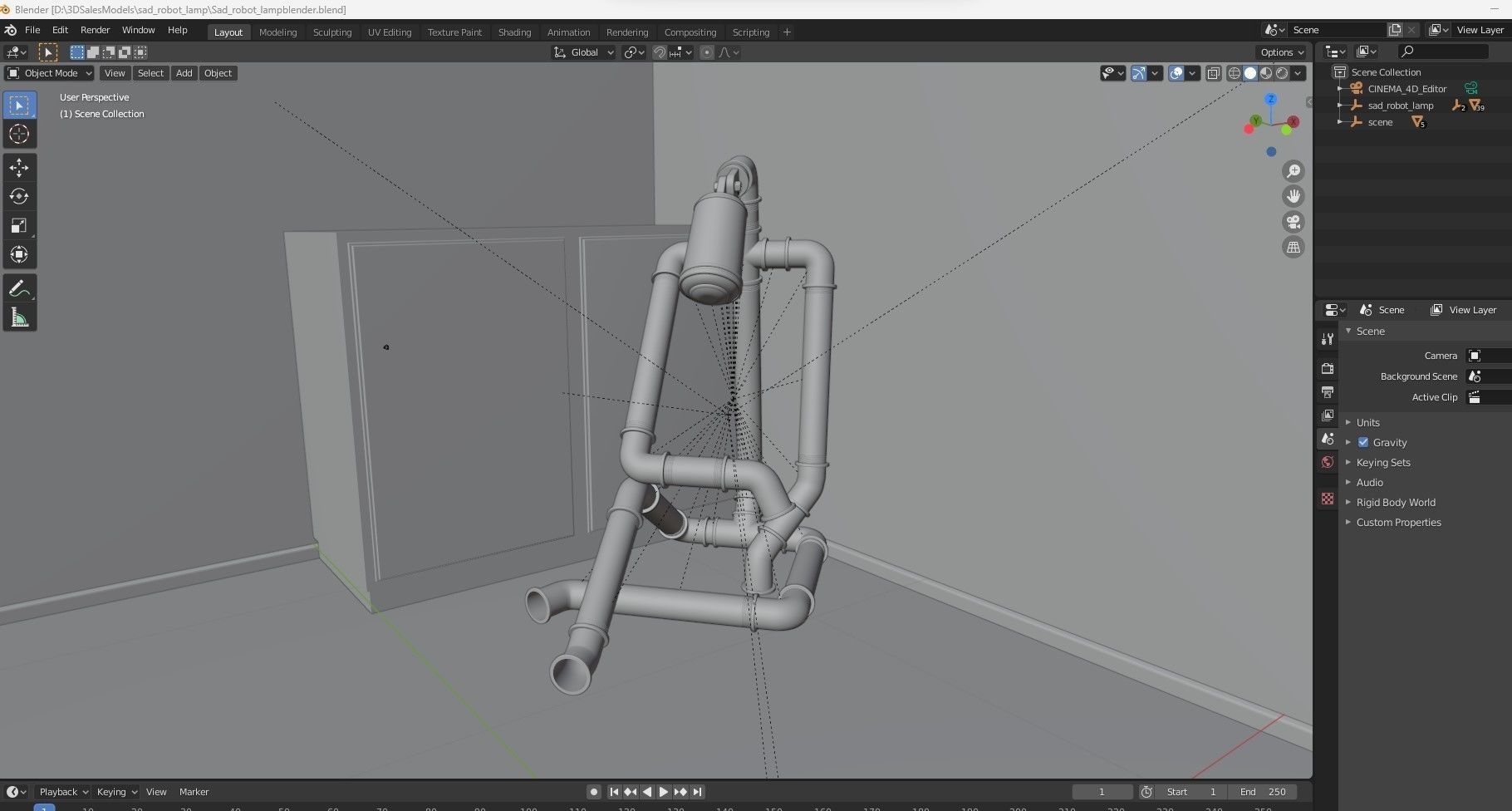 Sad Robot Lamp 3D model_10