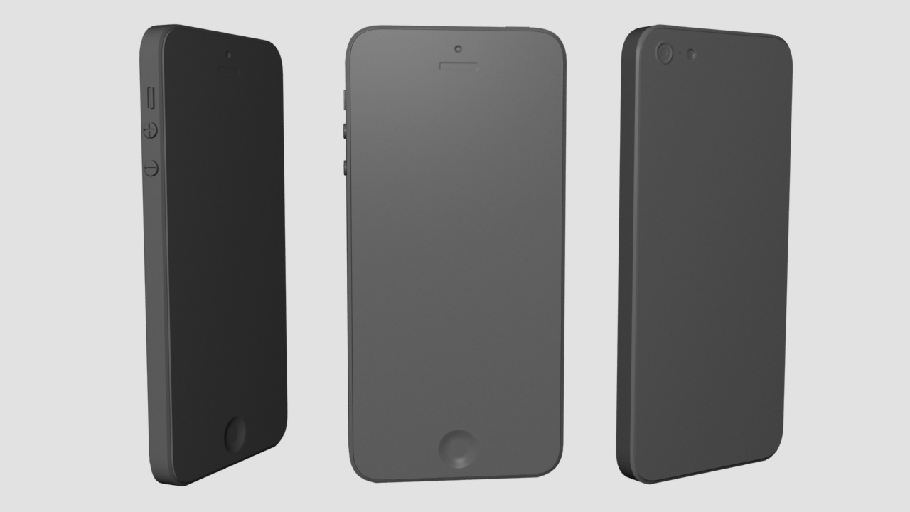 iPhone 5 Black Edition Black Silver Vray 3D model_6