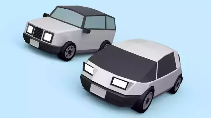 Lowpoly city cars Free low-poly 3D model