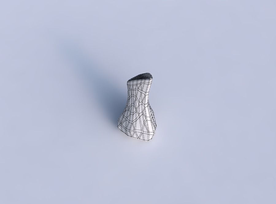 Vase puffy tappered triangle with low-polygon 3D print model_6