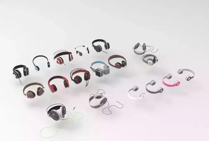 Headphones pack low and high poly  BEATS AKG 