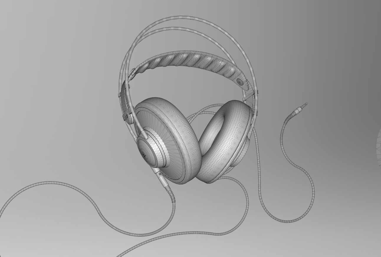 Headphones pack low and high poly  BEATS AKG  3D model_15