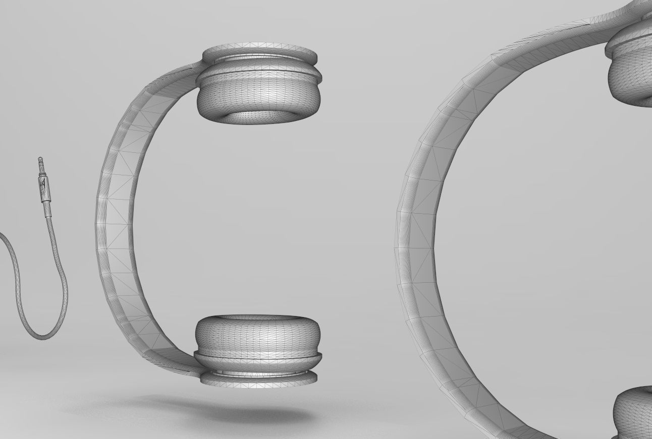 Headphones pack low and high poly  BEATS AKG  3D model_16